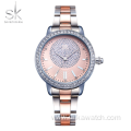 shengke k0075 fashion diamond steel belt ladies watch factory direct sales 2021 new